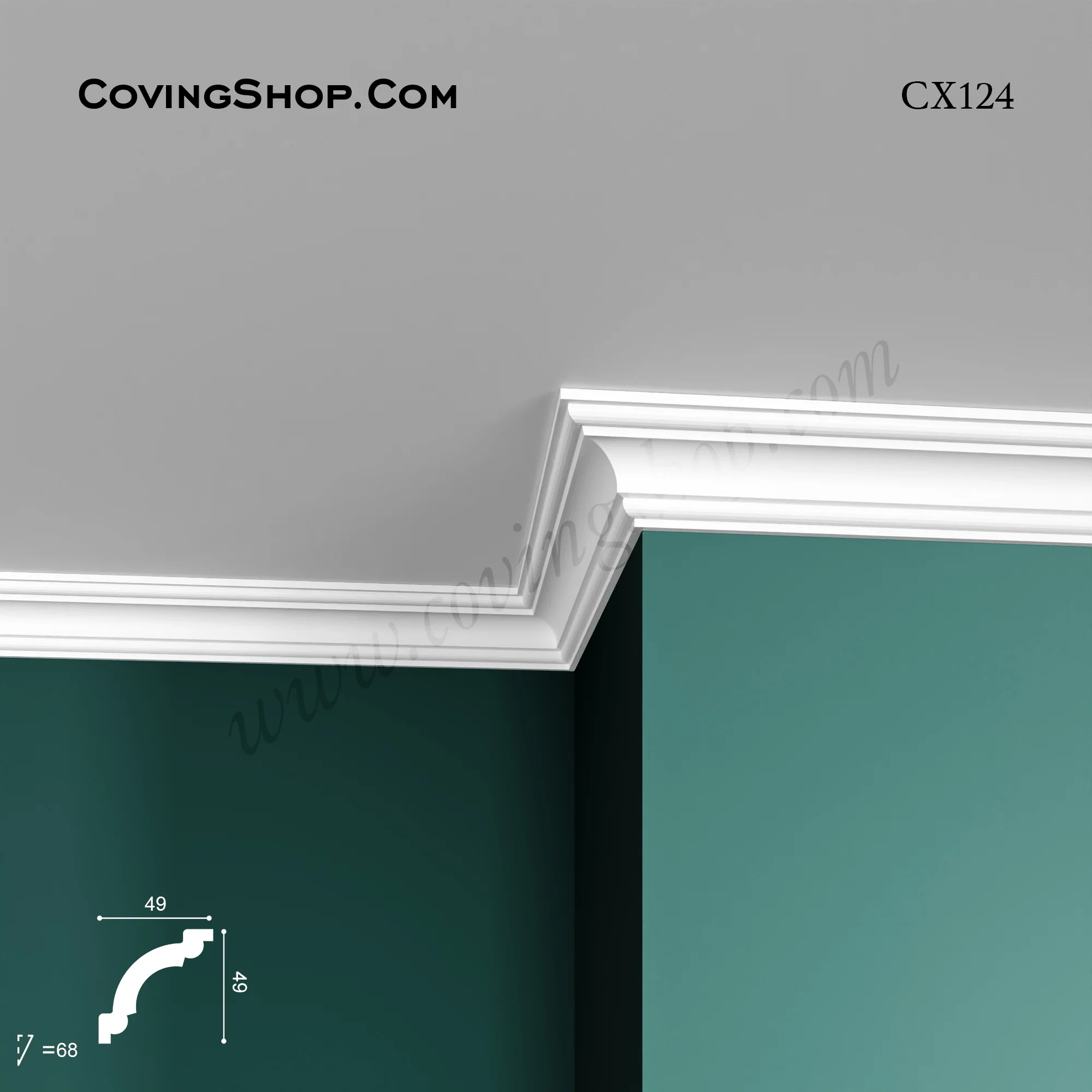 CX124 PU Coving 49mm x 49mm x 2m - Image 3