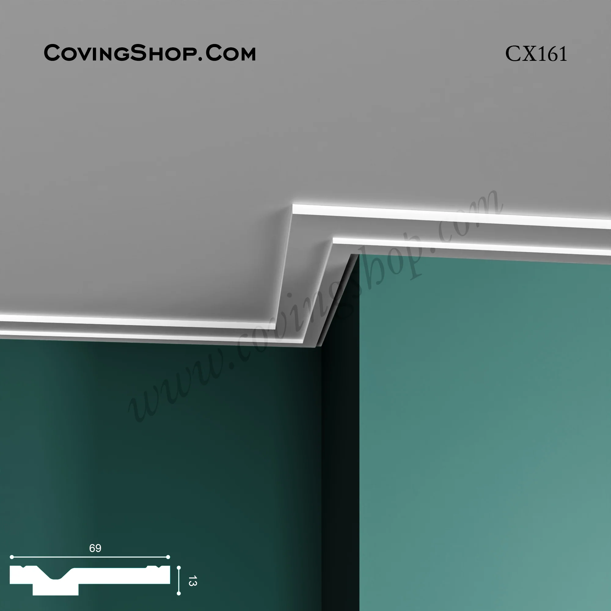 CX161 PU Coving 13mm x 69mm x 2m - Image 3