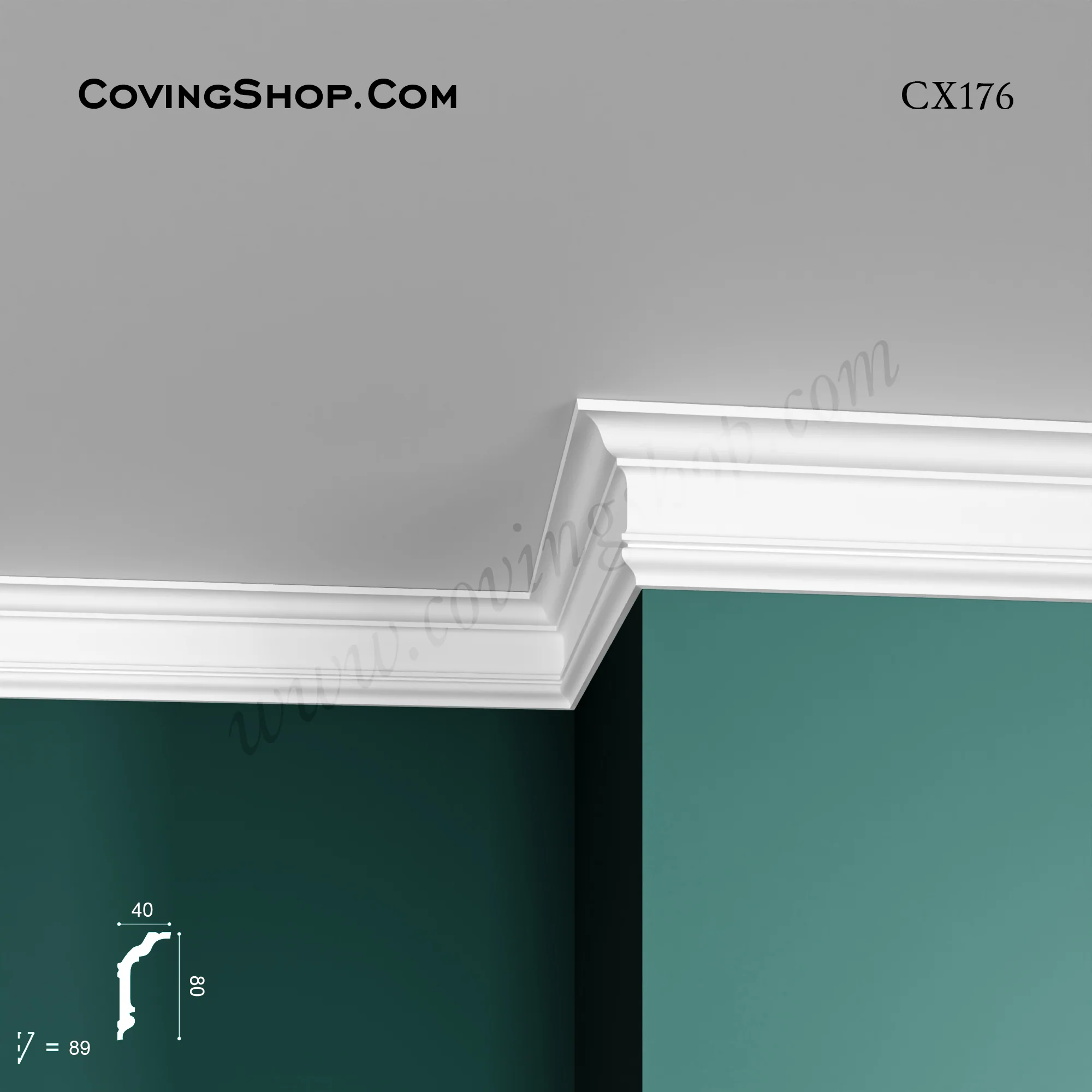 CX176 PU Coving 80mm x 40mm x 2m - Image 3